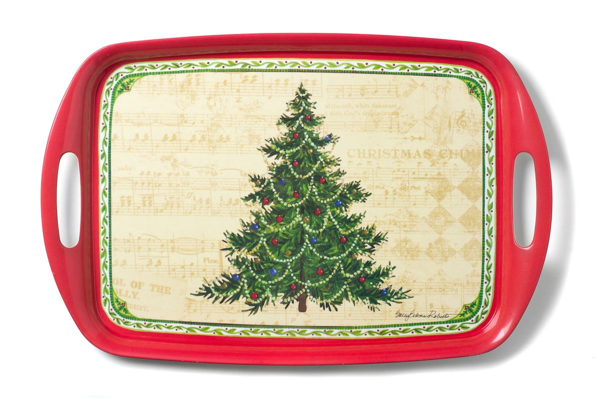 Merry Christmas Tree Holiday Serving Tray